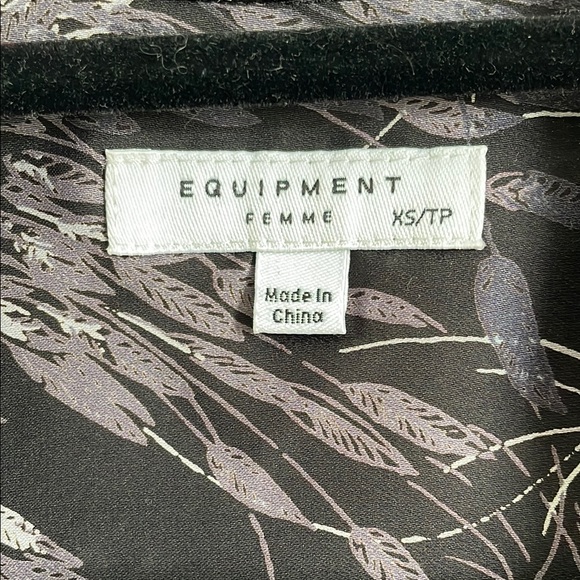 New with tags Equipment Black and Gray Button Down Shirt - Picture 2 of 5